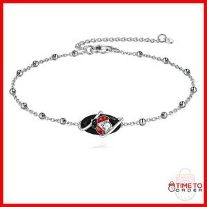 Sterling Silver Ladybug Charm Bracelet Adjustable 7+2 Inch